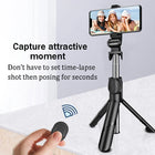 XT02 Bluetooth Selfie Stick with Tripod Stand – Multifunctional 1