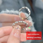 S999 Sterling Silver Winding Love Ring – Elegant Minimalist Design 3