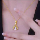 Gold plated fan necklace 1