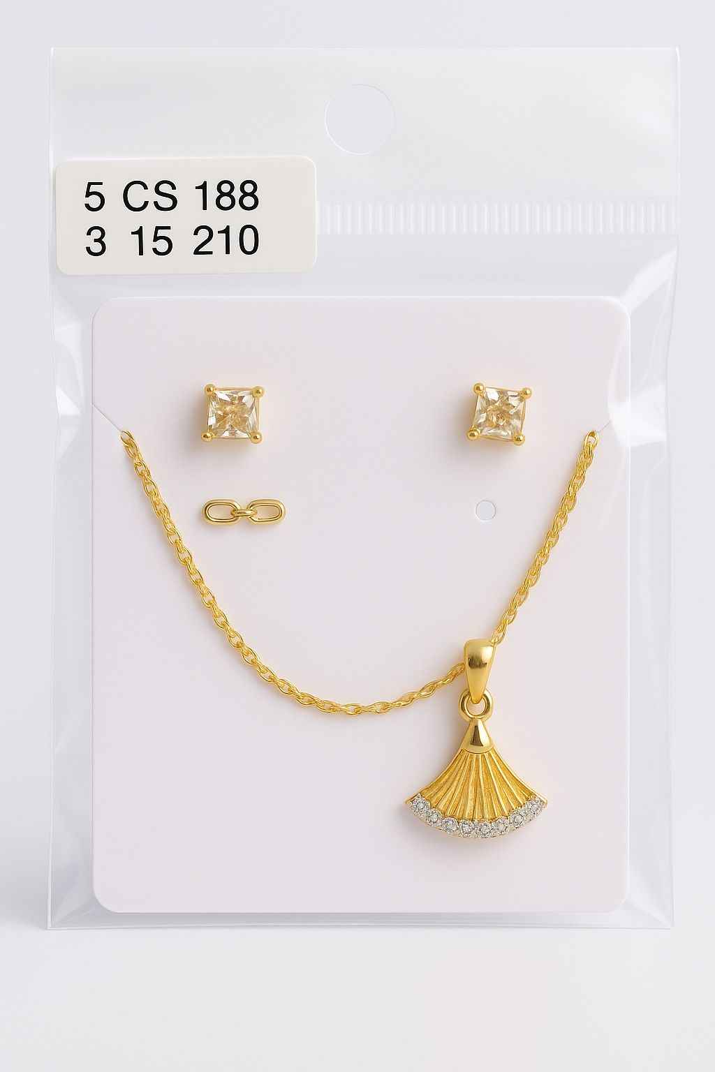 Gold plated fan necklace