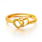 Gold plated Retro Heart Ring 2