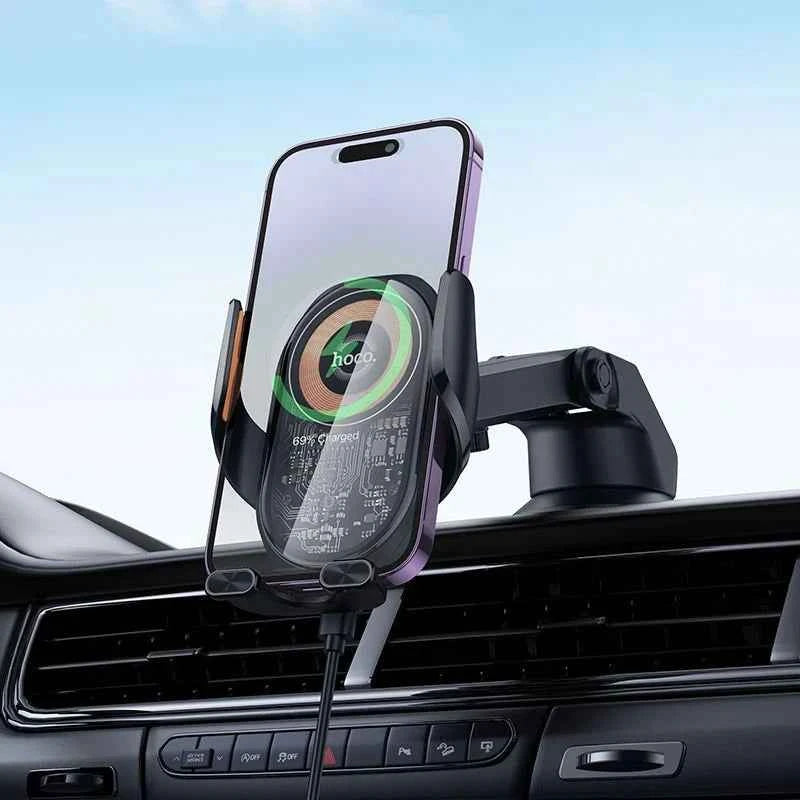 Hoco – Wireless Charging Car Holder 15W Auto-Clamp