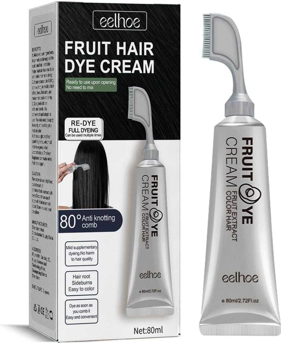 Black Fruit Hair Dye Cream – Natural Herbal Formula, Long-Lasting Color