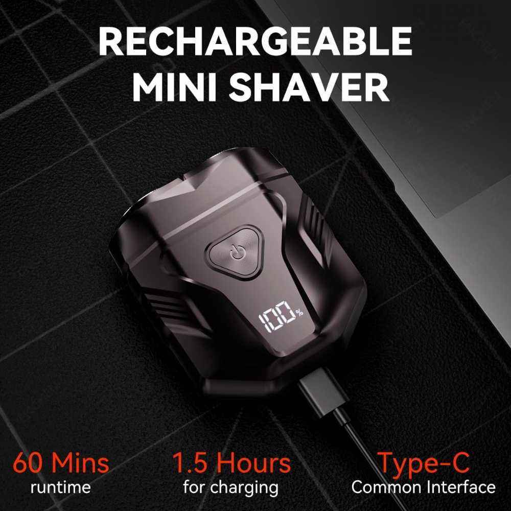 Waterproof Rechargeable Portable Shaver – Multi-Function LED Display