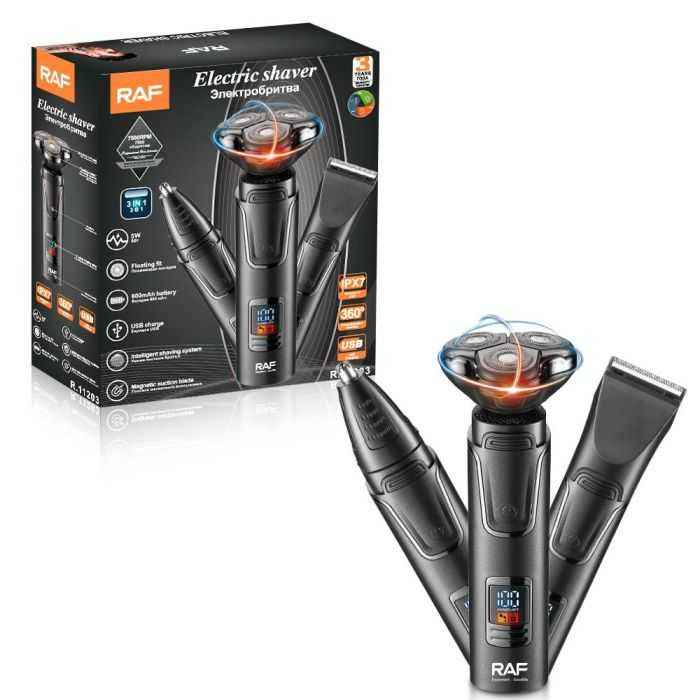 Raf 3 In 1 Rechargeable Shaver With Floating Magnetic Blade