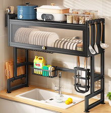 Kitchen Sink Shelf with Cabinet Door – Space-Saving Dish Rack