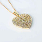 Elegant gold open close heart necklace 2