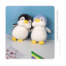 Black and sky blue penguin plush toys