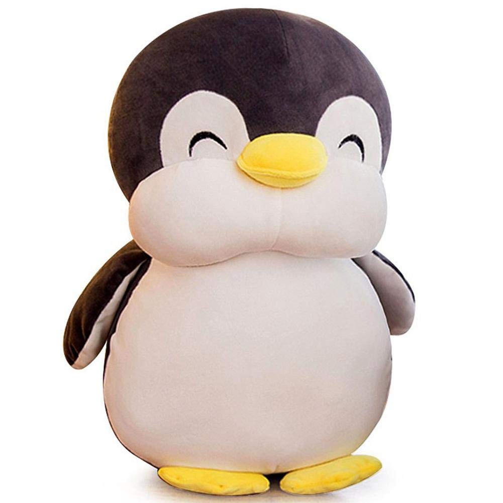 Black penguin soft toy front view
