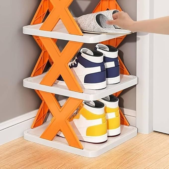 X-Shaped 5-Tier Folding Shoe Rack – Space-Saving, 30 Pairs Storage